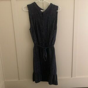 Universal Thread Sleeveless Dress, Navy with white pinstripes